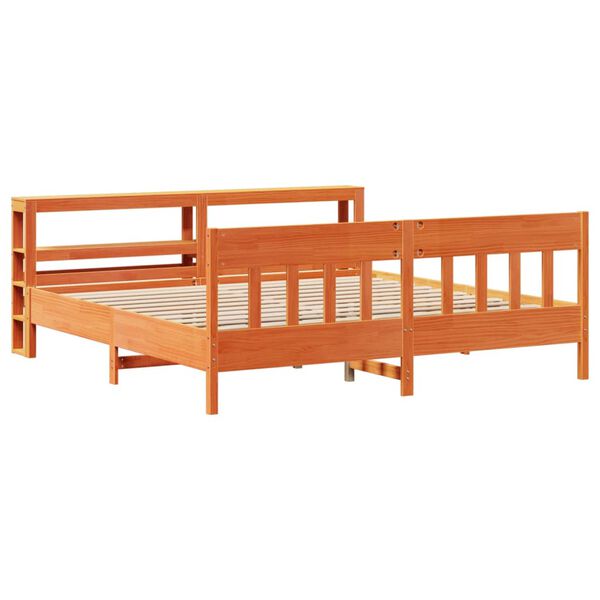 vidaXL Bed Frame without Mattress Wax Brown 200x200 cm Solid Wood Pine