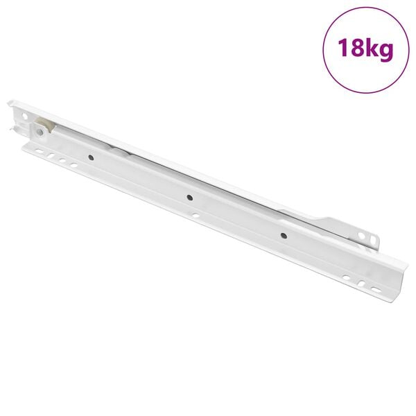 vidaXL Drawer Slide 73 pcs White Steel