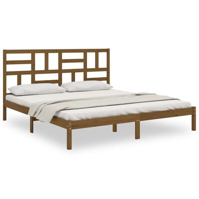 vidaXL Bed Frame Honey Brown Solid Wood 200x200 cm
