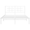 vidaXL Metal Bed Frame without Mattress with Headboard White 140x190cm
