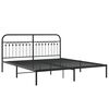 vidaXL Metal Bed Frame without Mattress with Headboard Black 183x213cm