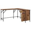 vidaXL Desk Old Wood 141 x 141 x 75 cm Engineered Wood