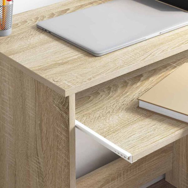 vidaXL Desk with Shelf Sonoma Oak 120.5 x 44 x 88.5 cm Engineered Wood