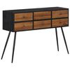 vidaXL Console Table with Drawers 116x30x76 cm Solid Reclaimed Teak