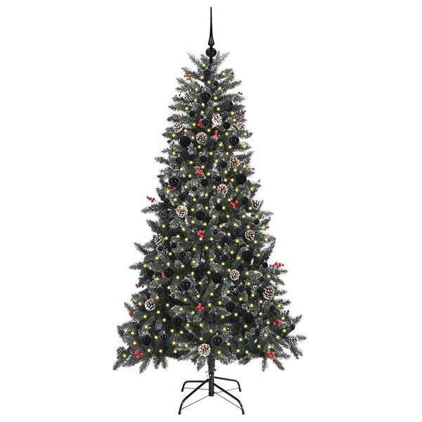 vidaXL Artificial Christmas Tree with 300 LEDs with Stand Green 210 cm