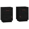 vidaXL Bedside Cabinets 2 pcs Black 40x34x55 cm Solid Wood Pine
