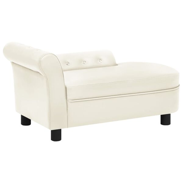 vidaXL Dog Sofa Cream 83x45x42 cm Faux Leather