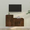 vidaXL 2 Piece TV Cabinet Set Brown Oak Engineered Wood