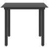vidaXL Garden Dining Table Black 80x80x74 cm Steel and Glass