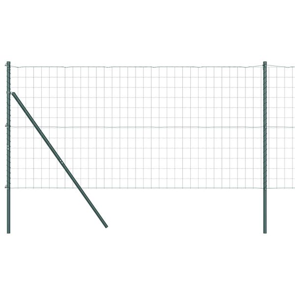 vidaXL Fence with Post Green 1.2 x 10 m Steel and PVC
