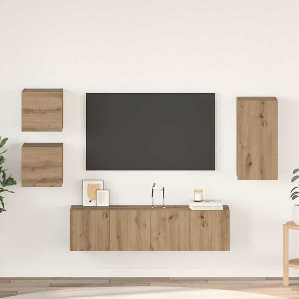 vidaXL TV Cabinet Set Wall-mounted 5 pcs Artisan oak 30.5 x 30 x 60 cm