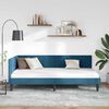 vidaXL Corner Bed Frame with Headboard Blue 100 cm x 200 cm Velvet