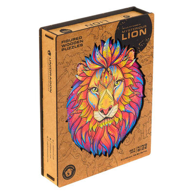 UNIDRAGON 327 Piece Wooden Jigsaw Puzzle Mysterious Lion King Size 31x40 cm