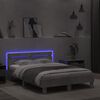vidaXL Bed Frame with LED without Mattress Concrete Grey 120x200 cm