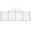vidaXL Arched Gabion Baskets 2 pcs 200x30x60/80 cm Galvanised Iron