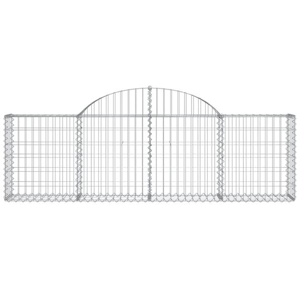 vidaXL Arched Gabion Baskets 2 pcs 200x30x60/80 cm Galvanised Iron