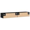 vidaXL Wall-mounted Cabinet 2 pcs Black Oak 68 x 30 x 20 cm
