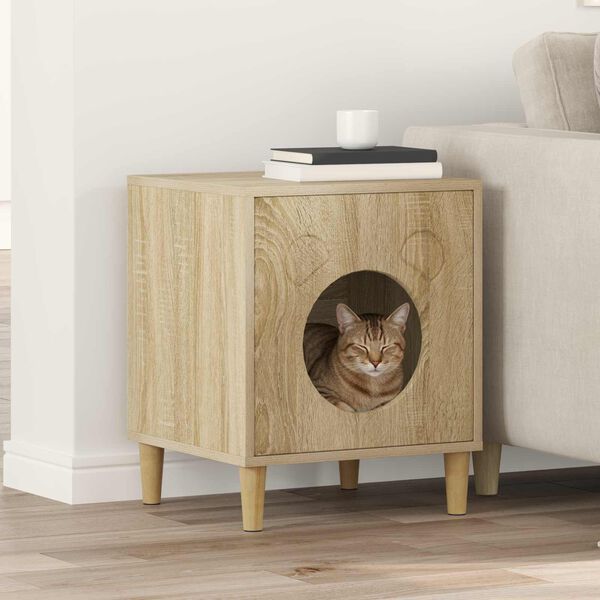 vidaXL Cat House Sonoma 42.5 x 40 x 53 cm Engineered Wood