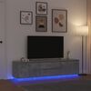 vidaXL TV Cabinet with LED Lights Concrete Grey 193.5x41x50 cm