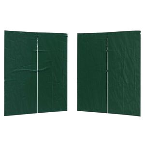 vidaXL Party Tent Sidewall 2 pcs Green 200 x 195 cm PE and Steel