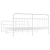 vidaXL Metal Bed Frame without Mattress with Footboard White 200x200cm