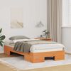 vidaXL Floor Bed Frame with Storage Brown 75 x 190 cm Solid pine wood