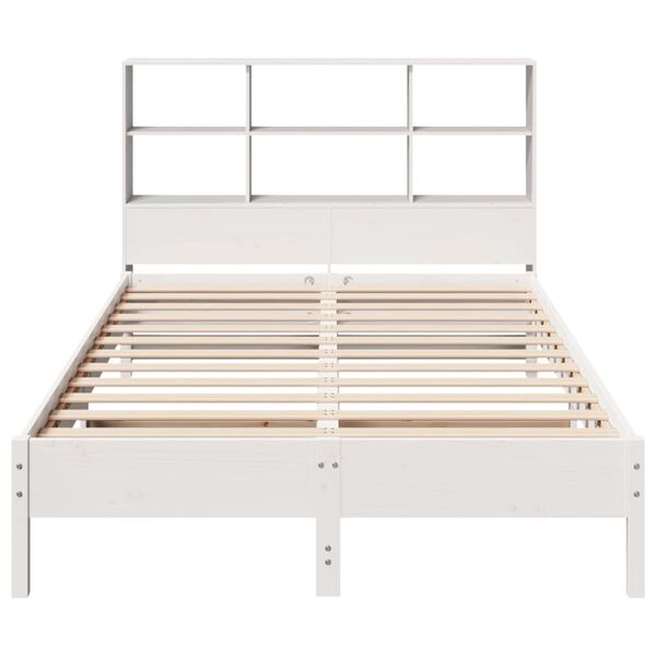 vidaXL Bookcase Bed without Mattress White 120x200 cm Solid Wood Pine