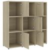 vidaXL Book Cabinet Sonoma Oak 90x30x90 cm Engineered Wood