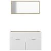 vidaXL 2 Piece Bathroom Furniture Set White and Sonoma Oak Engineered Wood