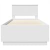 vidaXL Bed Frame with Headboard White 100 x 200 cm Engineered Wood