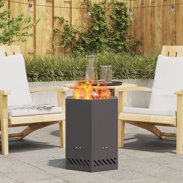 vidaXL Smokeless Fire Pit Black 38 x 38 x 51 cm Steel