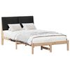 vidaXL Bed frame Brown and black 135 x 190 cm Solid pine wood