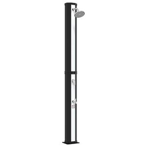 vidaXL Solar Shower with Shower Head and Faucet 40 L Black and Silver