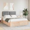 vidaXL Bed Frame with Upholstered Headboard Light Grey 140 x 200 cm