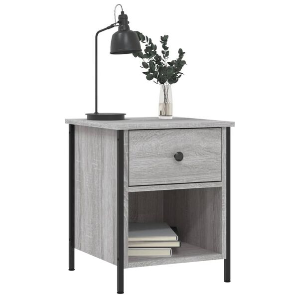 vidaXL Bedside Cabinet Grey Sonoma 40x42x50 cm Engineered Wood