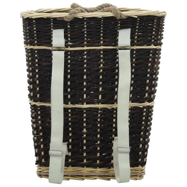 vidaXL Firewood Backpack with Carrying Belts 50x44x58 cm Natural Willow