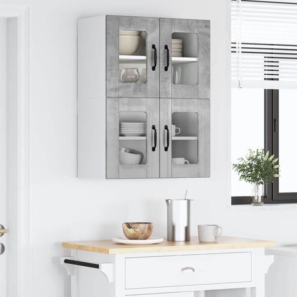 vidaXL Kitchen Cabinet 2 pcs Concrete Grey 60 x 31 x 40 cm