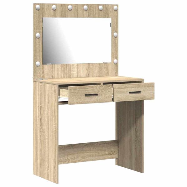 vidaXL Dressing Table Sonoma oak 78.5 x 41 x 135 cm Engineered wood