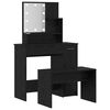 vidaXL LED Dressing Table Set 2 pcs Black Oak 86.5 x 35 x 136 cm