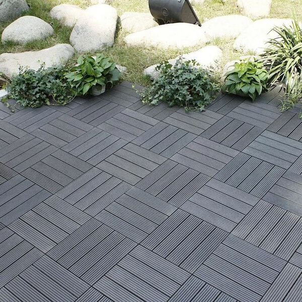 ProGarden Terrace and Decking Tiles Set 6 pcs Dark Grey