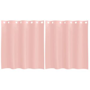 vidaXL Voile Curtains with Grommets 2 pcs Pink 140x140 cm