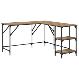vidaXL Desk Artisan Oak 139 x 139 x 75 cm Engineered Wood