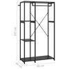 vidaXL Wardrobe Black 90x40x167 cm Metal and Engineered Wood