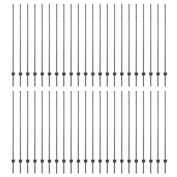 vidaXL Fence Posts Height Adjustable Manual 88 pcs Grey 200 cm Steel