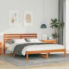 vidaXL Bed Frame with Headboard Wax Brown 140 x 200 cm Solid Pine Wood