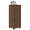 vidaXL Bathroom Cabinet with Drawer Brown Oak 30 x 35 x 80 cm