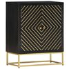 vidaXL Sideboard Black and Gold 60x30x75 cm Solid Mango Wood