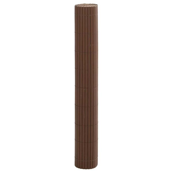 vidaXL Garden Fence Double-Sided Brown 1.8x3 m PVC