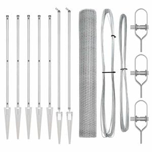 vidaXL Hexagonal Fence with Post 10 x 1.2 m Galvanised Steel Silver