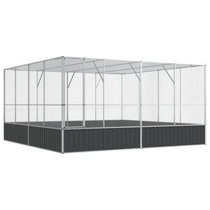 vidaXL Aviary Silver 418x414x212 cm Steel